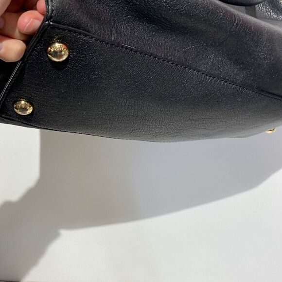 Michael Kors Hamilton Womens Black Chain Strap Leather Tote Bag Size Large - Picture 6 of 11